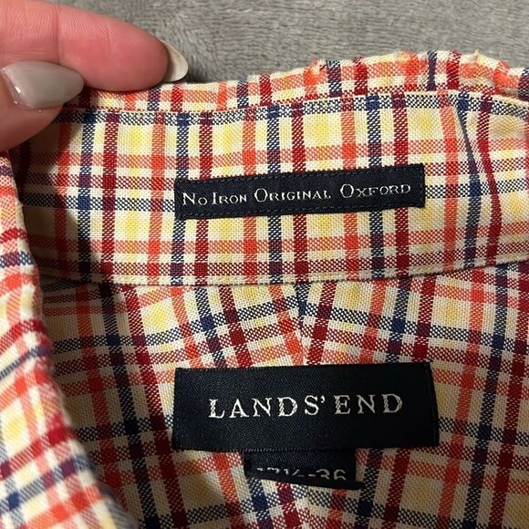 Lands End Men’s Plaid Button Down Shirt - Picture 3 of 7